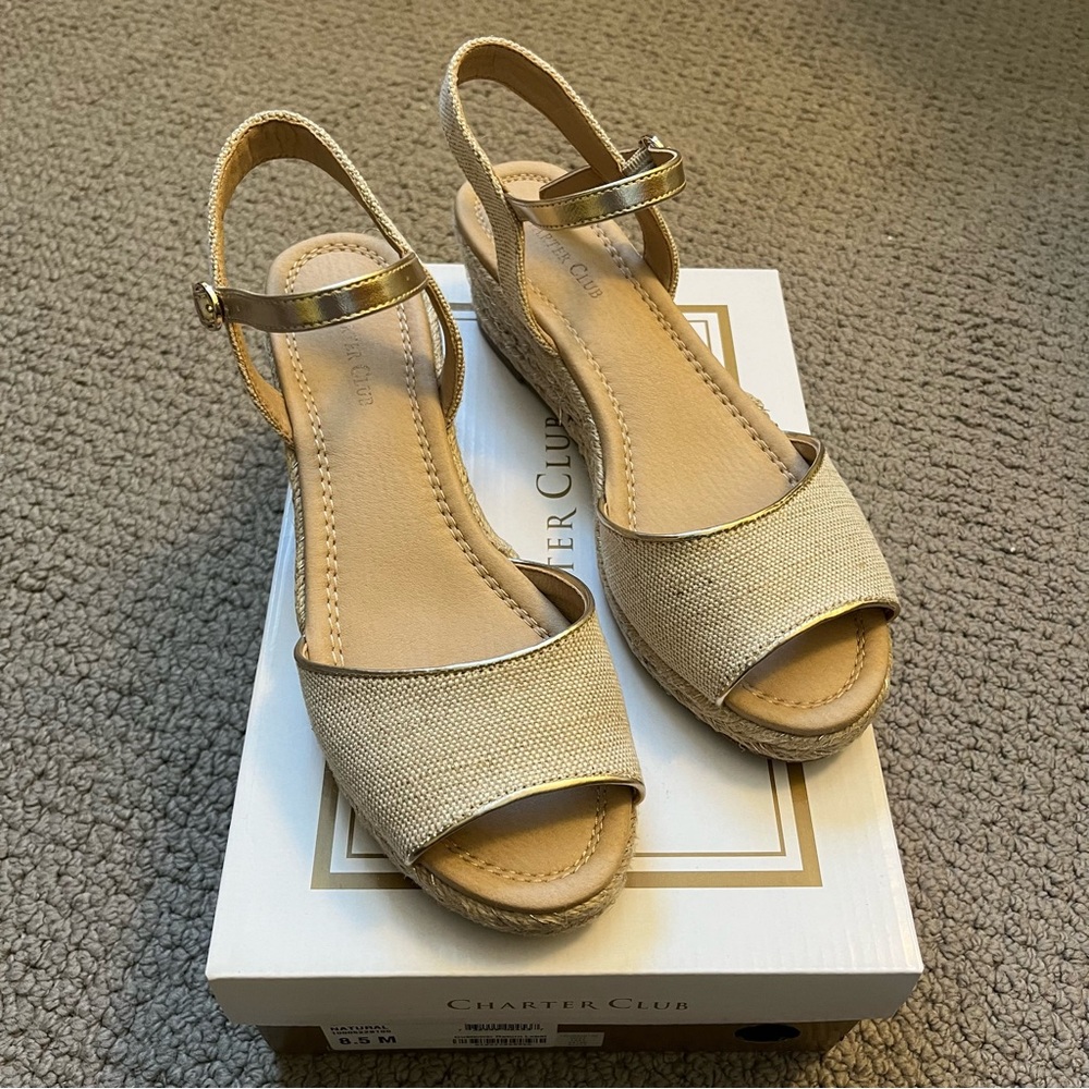 NEW Luchia Platform Wedge Sandals Charter Club